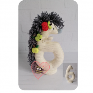 Схема Вязаная цифра «6» — Ежик