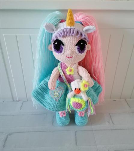 Вязаная кукла Лол "Единорожка"